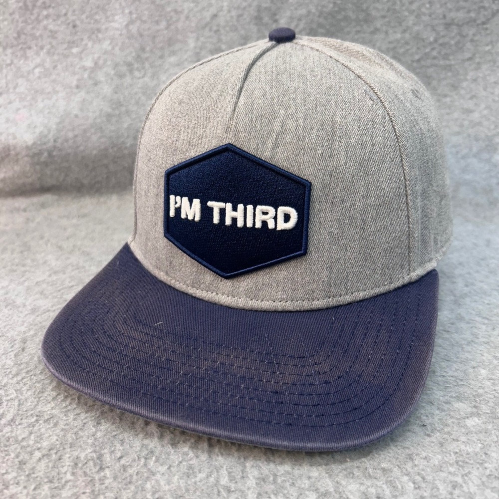 I'M THIRD Mens Gray Kanakuk Snapback Hat Flat Brim Religious OSFM
